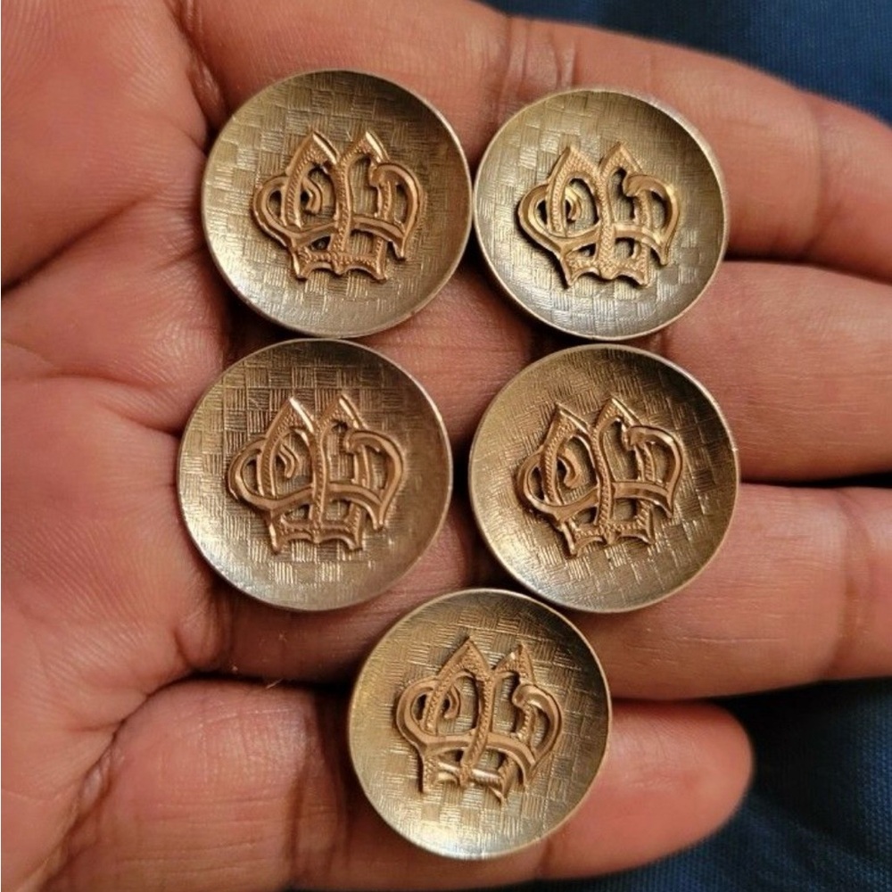 Estate! Sterling Silver & 10kt Gold Buttons
